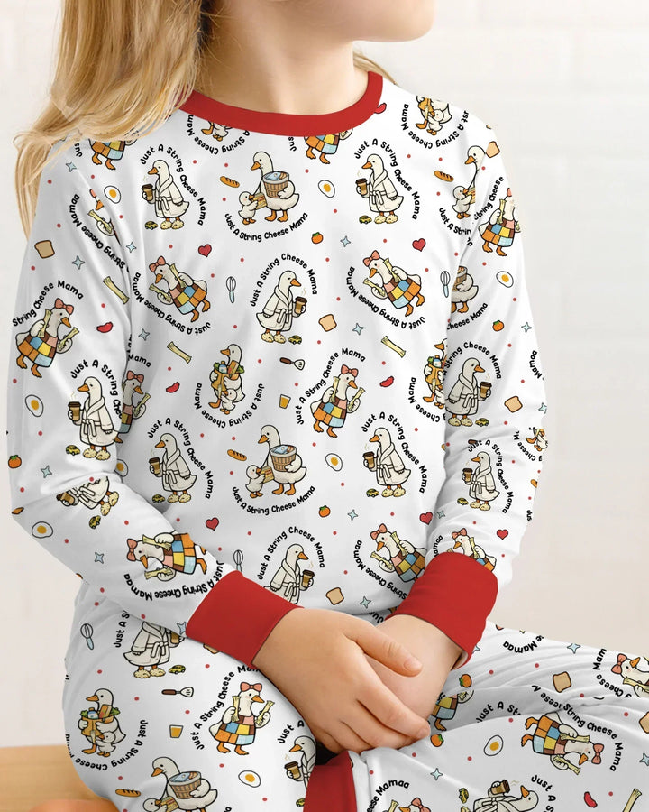 Zweiteiliges Langarm-Pyjama-Set mit Sommerfrüchten