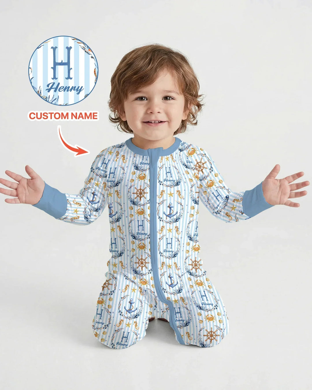 Bon Voyage Custom Name Bamboo Convertible Zippy