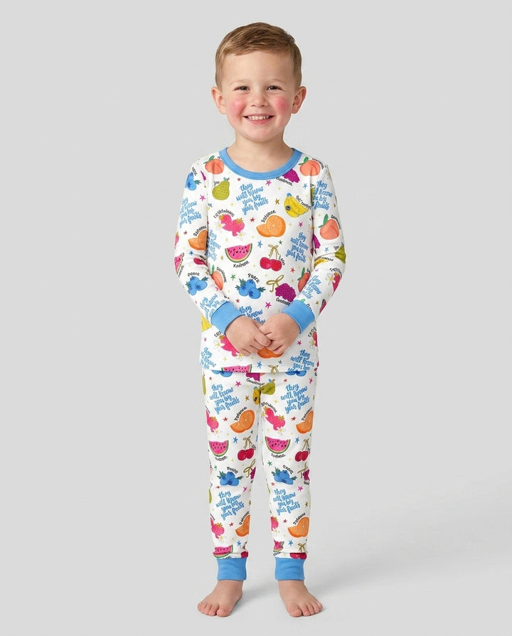 They Will Know You By Your Fruits Bamboo Two Piece Long Sleeve Pajama Set