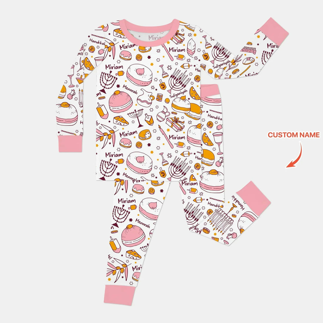 Zweiteiliges Langarm-Pyjama-Set mit Sommerfrüchten