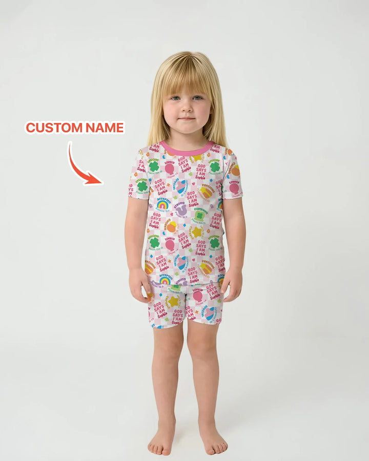 Zweiteiliges Pyjama-Set mit kurzen Ärmeln und Shorts im Sommer-Design