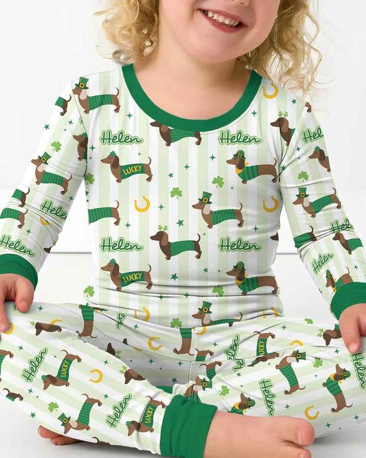 Zweiteiliges Langarm-Pyjama-Set mit Sommerfrüchten