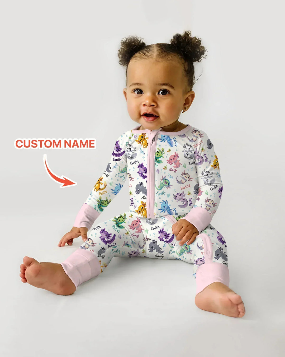 I Love You Axolotl Custom Name Bamboo Convertible Zippy