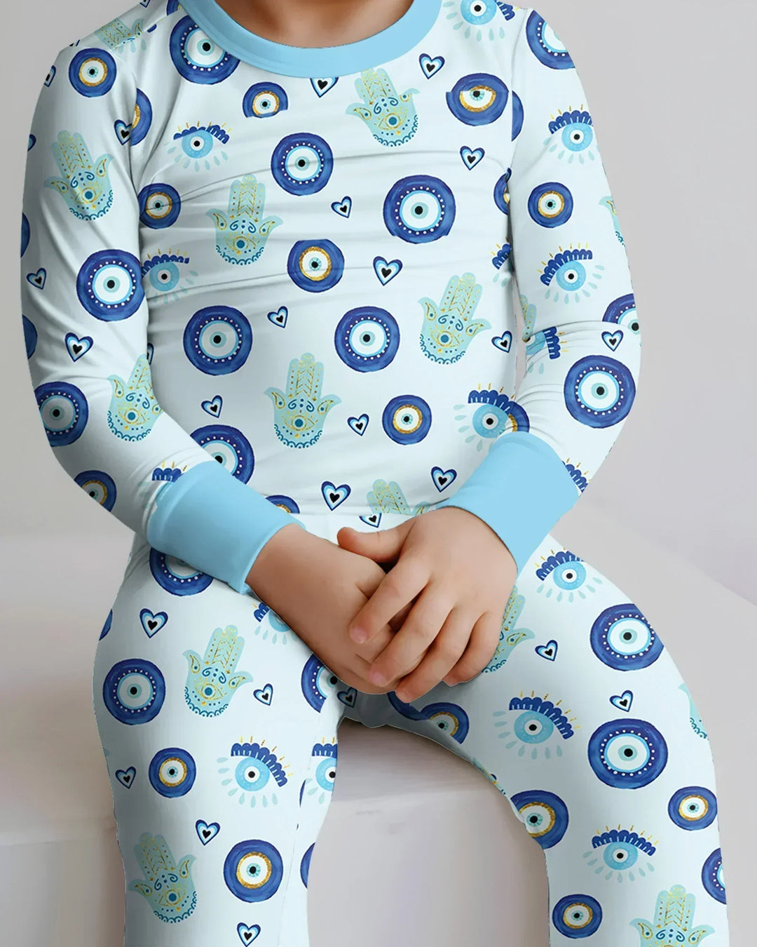 Zweiteiliges Langarm-Pyjama-Set mit Sommerfrüchten