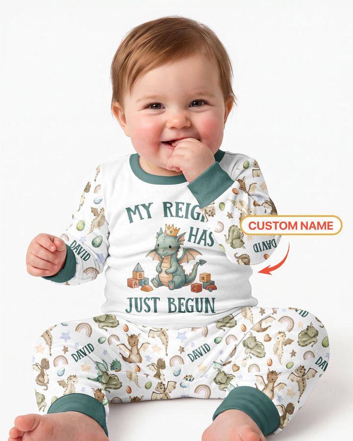 My Reign Has Just Begun Custom Name Bamboo Two Piece Long Sleeve Pajama Set
