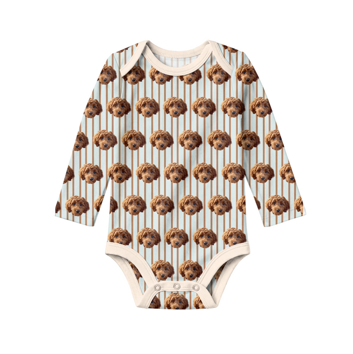 Cute Baby With Pet Bamboo Bodysuit