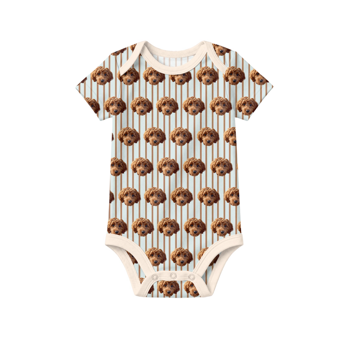 Cute Baby With Pet Bamboo Bodysuit