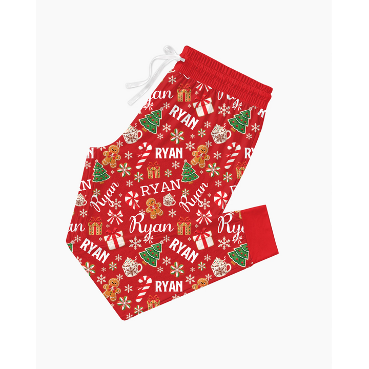 Merry Christmas Custom Name Bamboo Women Pajama Set