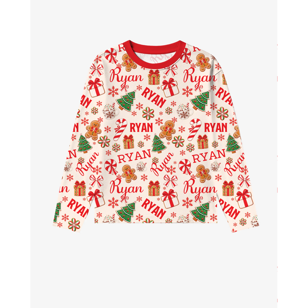 Merry Christmas Custom Name Bamboo Men's Pajama Set