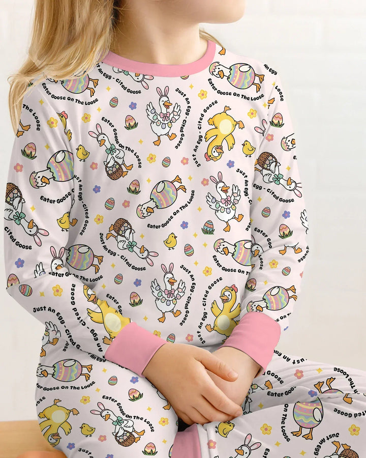 Zweiteiliges Langarm-Pyjama-Set mit Sommerfrüchten