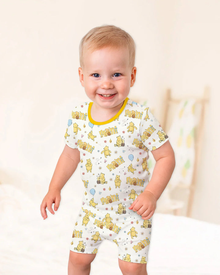 Mama & Mini Honey Bear Bamboo Two Piece Short Sleeve Shorts Pajama Set