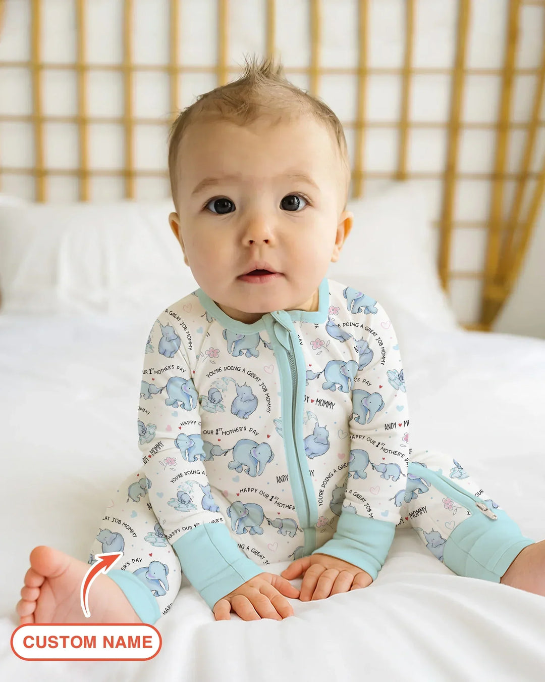 Gerippte Babykleidung mit individuellem Foto - Weich &amp; Skizzenhaft