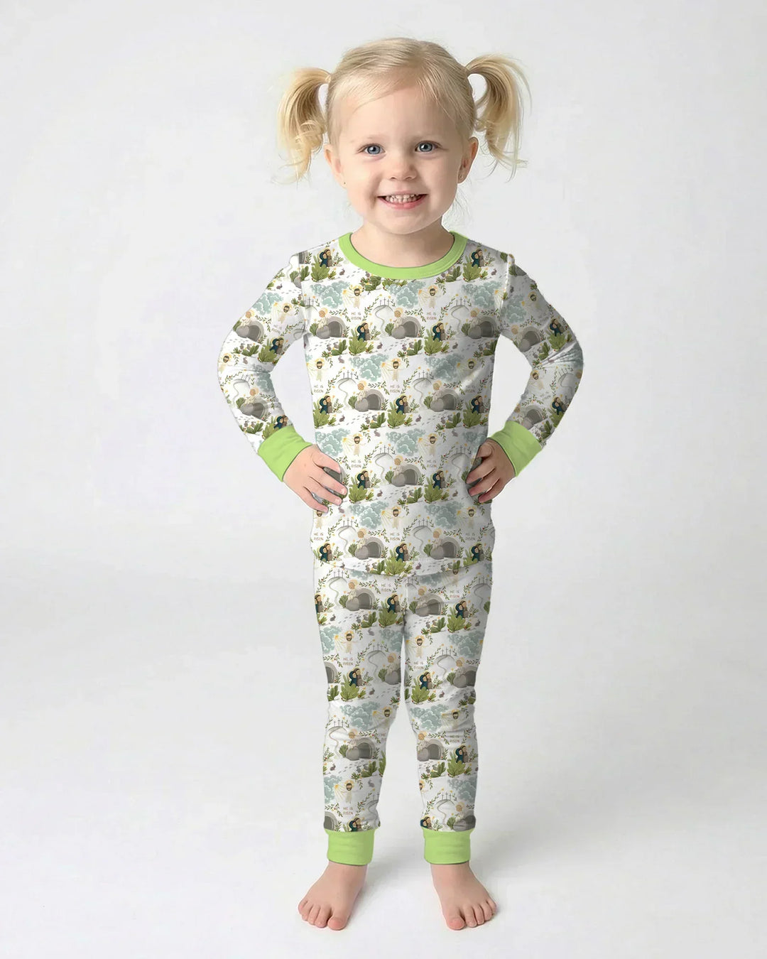 Zweiteiliges Langarm-Pyjama-Set mit Sommerfrüchten