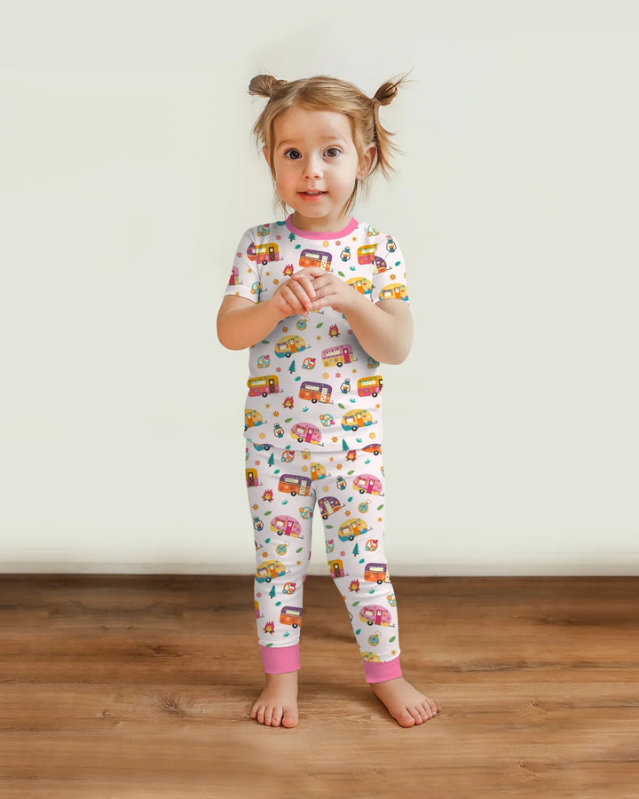 Happy Little Camper Bamboo Two Piece Short Sleeve Pajama Set