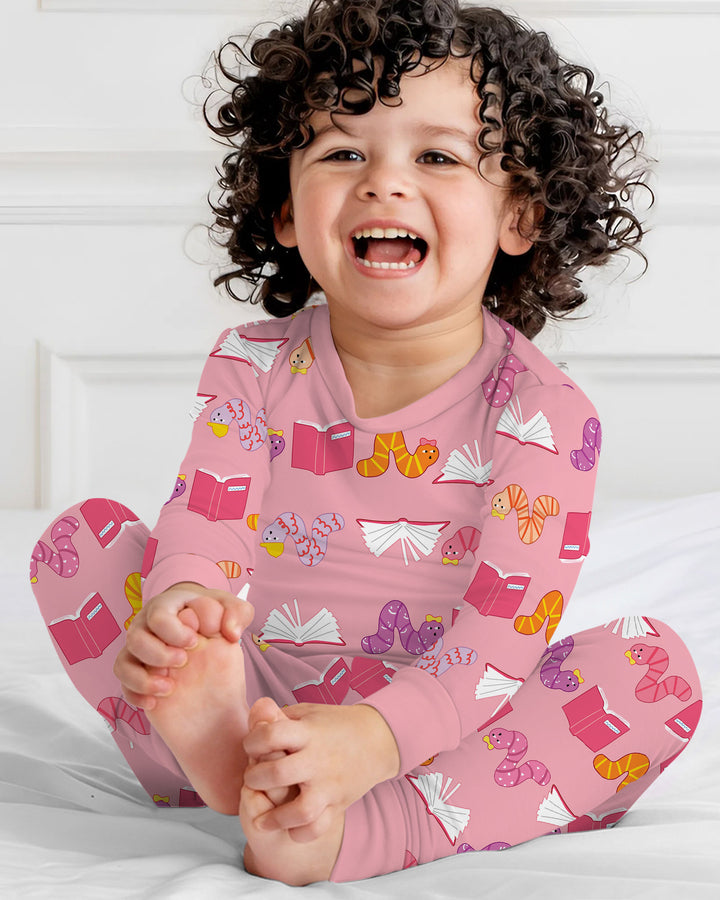 Zweiteiliges Langarm-Pyjama-Set mit Sommerfrüchten
