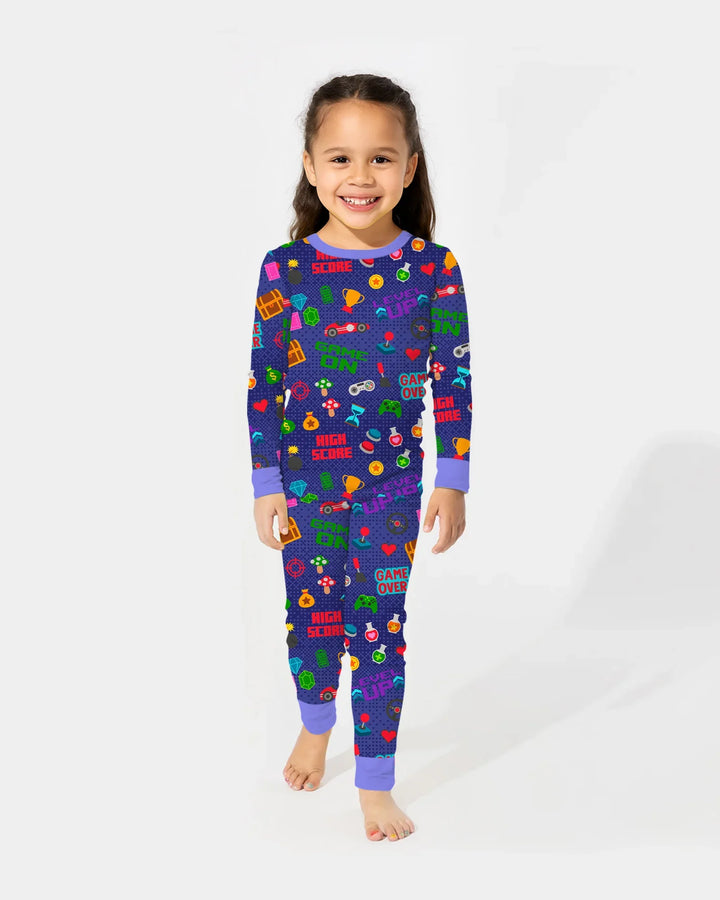 Zweiteiliges Langarm-Pyjama-Set mit Sommerfrüchten