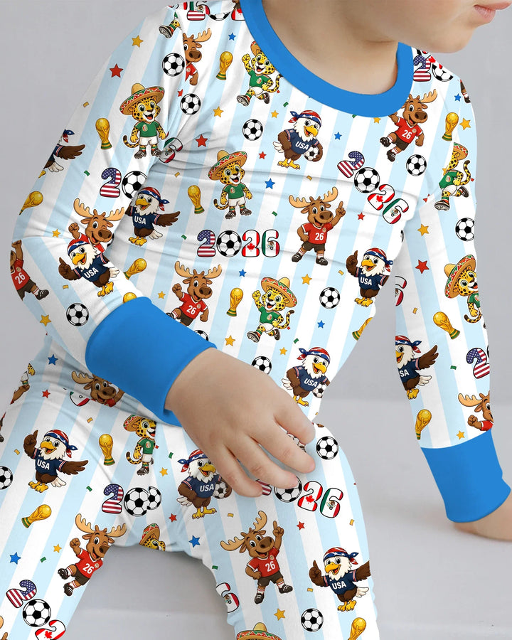 Zweiteiliges Langarm-Pyjama-Set mit Sommerfrüchten