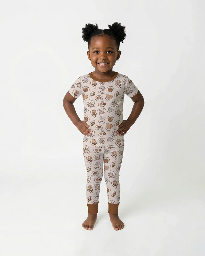 Zweiteiliges, kurzärmliges Pyjama-Set mit Marienkäfern