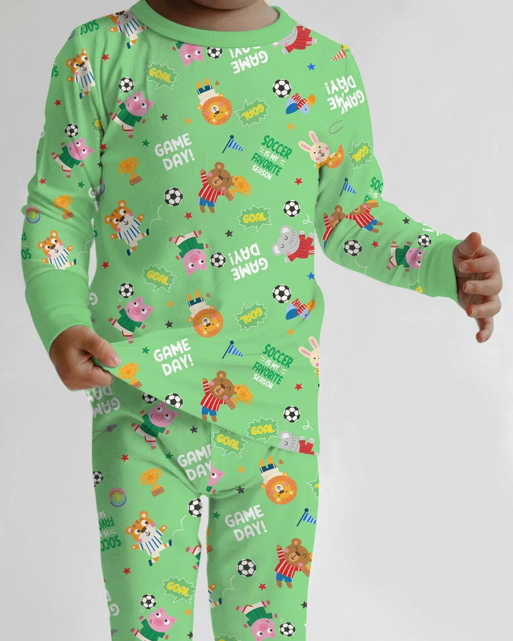 Zweiteiliges Langarm-Pyjama-Set mit Sommerfrüchten