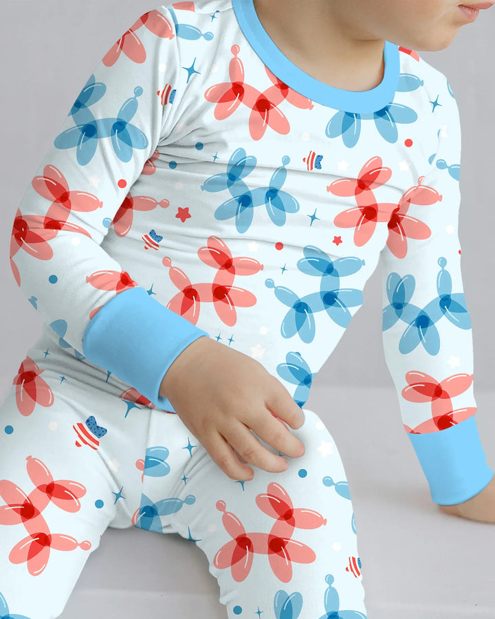 Zweiteiliges Langarm-Pyjama-Set mit Sommerfrüchten