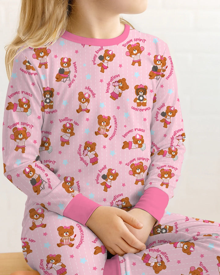 Born To Play Baseball Bamboo Two Piece Long Sleeve Pajama Set
