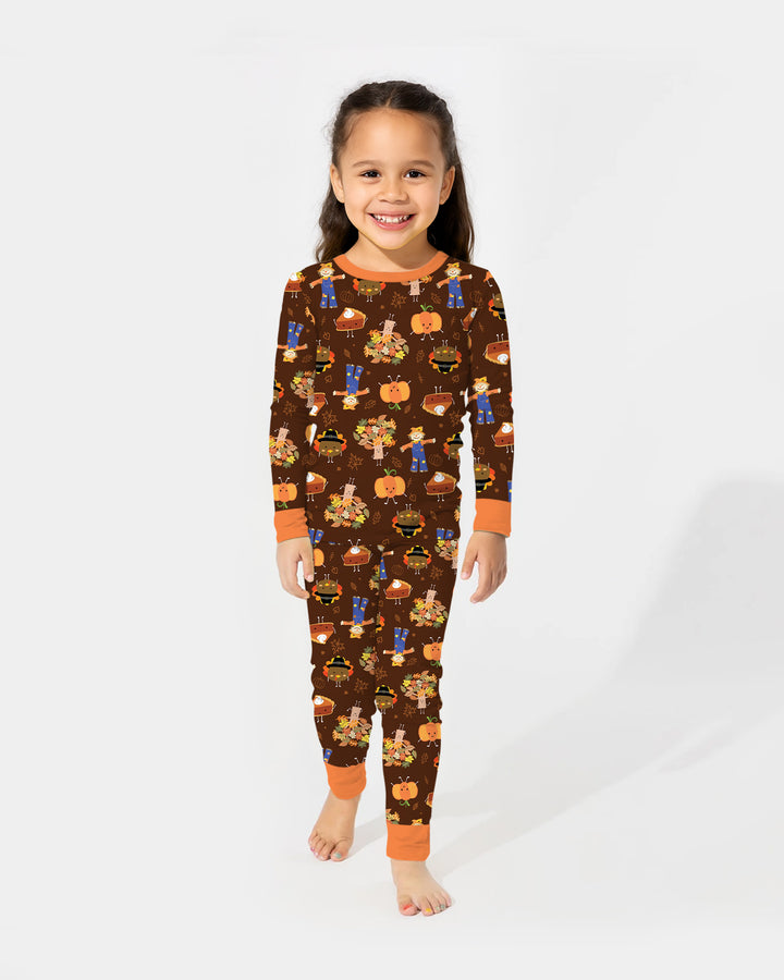 Zweiteiliges Langarm-Pyjama-Set mit Sommerfrüchten