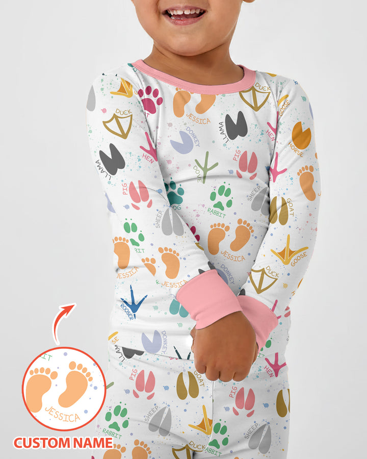 Zweiteiliges Langarm-Pyjama-Set mit Sommerfrüchten