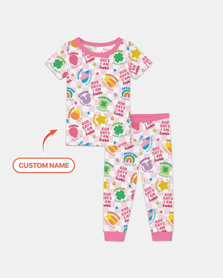 Zweiteiliges, kurzärmliges Pyjama-Set mit Marienkäfern