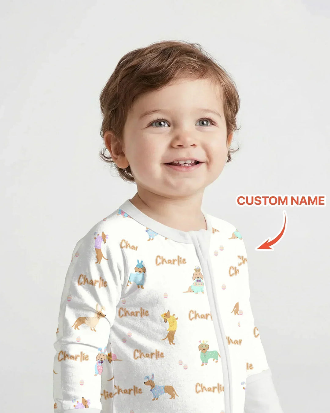 Custom Name Easter Dachshund Bamboo Convertible Zippy