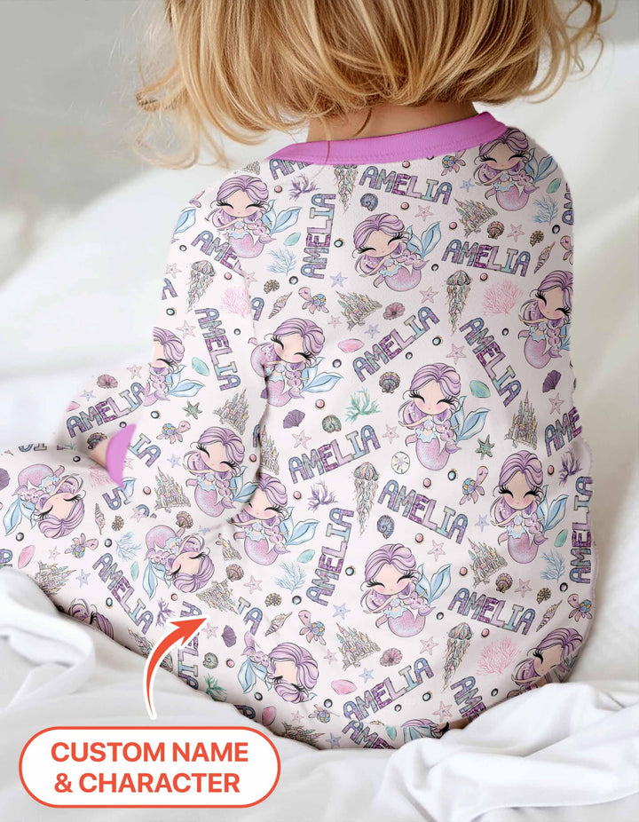 Zweiteiliges Langarm-Pyjama-Set mit Sommerfrüchten