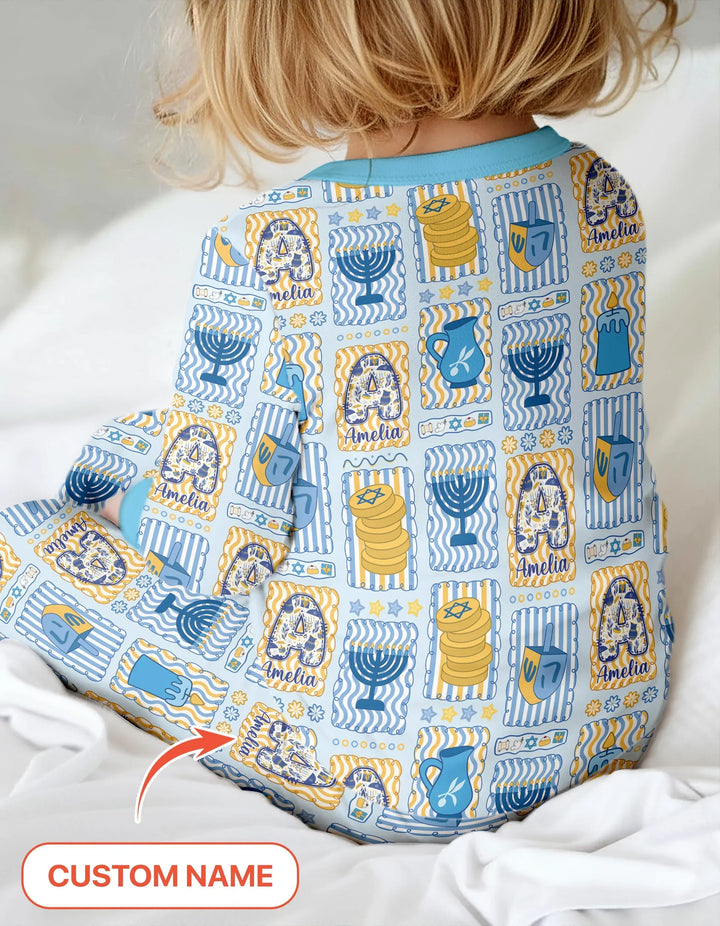 Zweiteiliges Langarm-Pyjama-Set mit Sommerfrüchten
