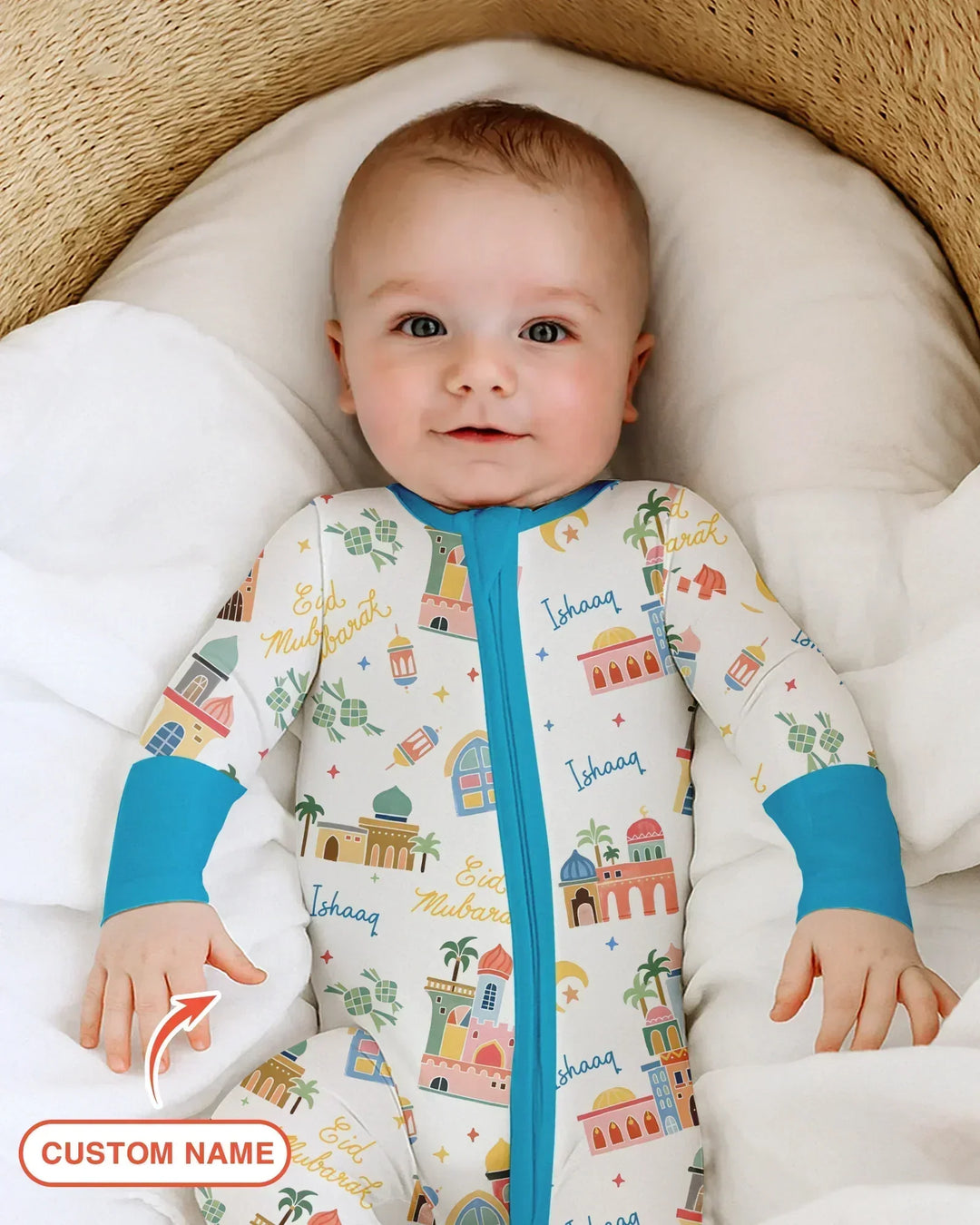 Eid Mubarak Custom Name Bamboo Convertible Zippy