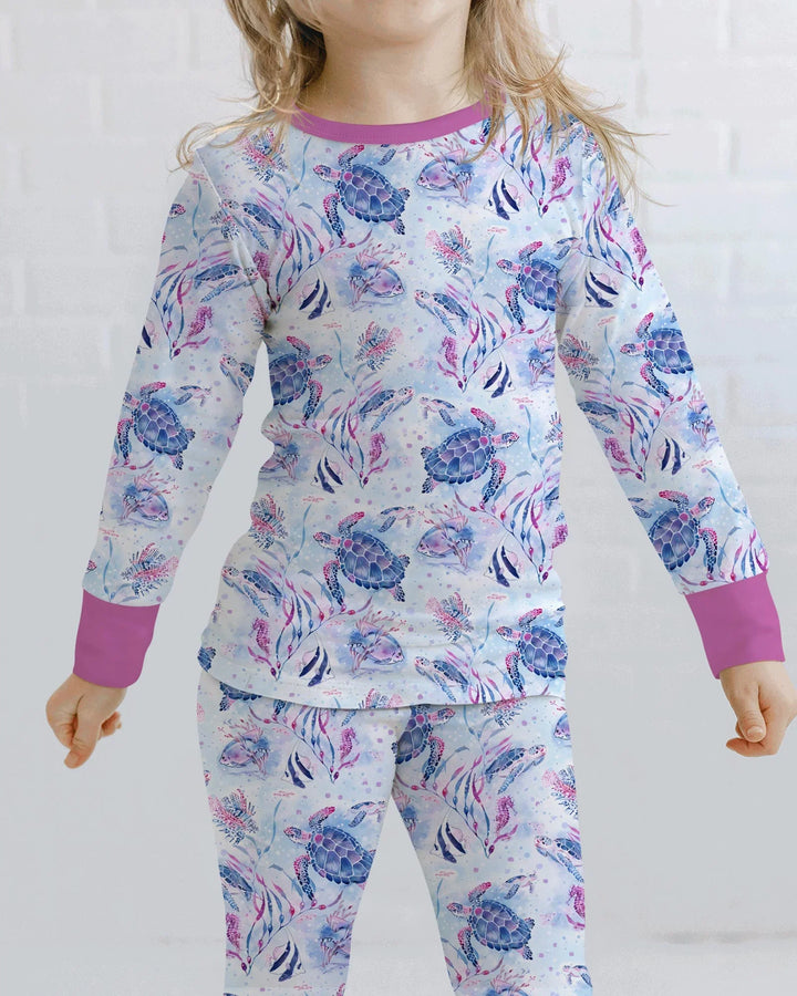 Zweiteiliges Langarm-Pyjama-Set mit Sommerfrüchten