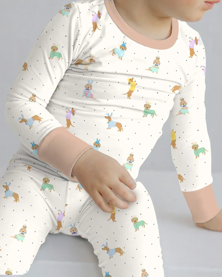 Zweiteiliges Langarm-Pyjama-Set mit Sommerfrüchten