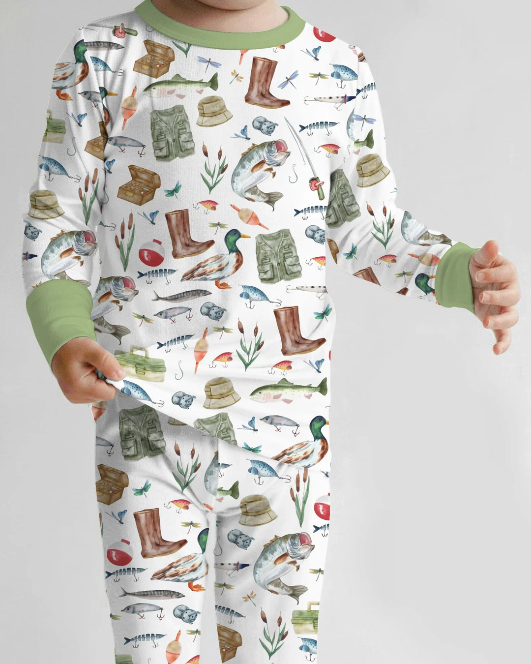 Zweiteiliges Langarm-Pyjama-Set mit Sommerfrüchten
