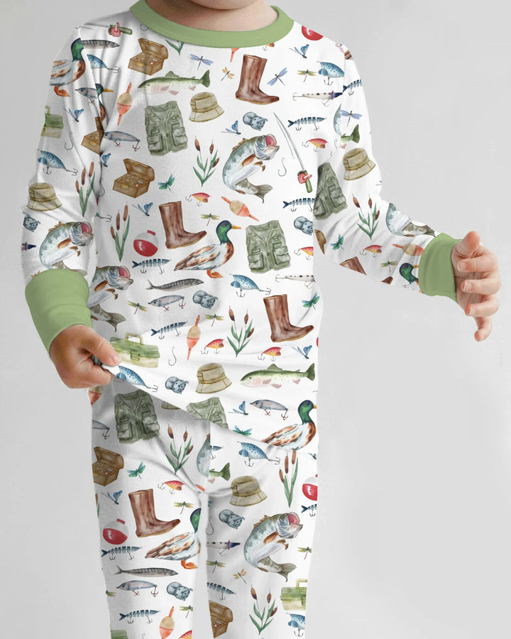 Zweiteiliges Langarm-Pyjama-Set mit Sommerfrüchten