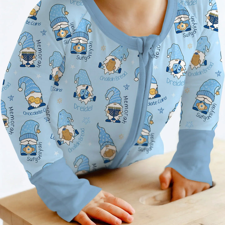 Happy Hanukkah Matching Family Convertible Zippy , Happy Hanukkah Matching Family Convertible Zippy - 0-3M / Girl
