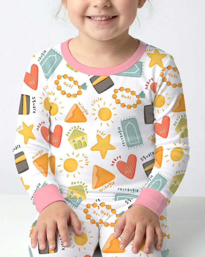 Zweiteiliges Langarm-Pyjama-Set mit Sommerfrüchten