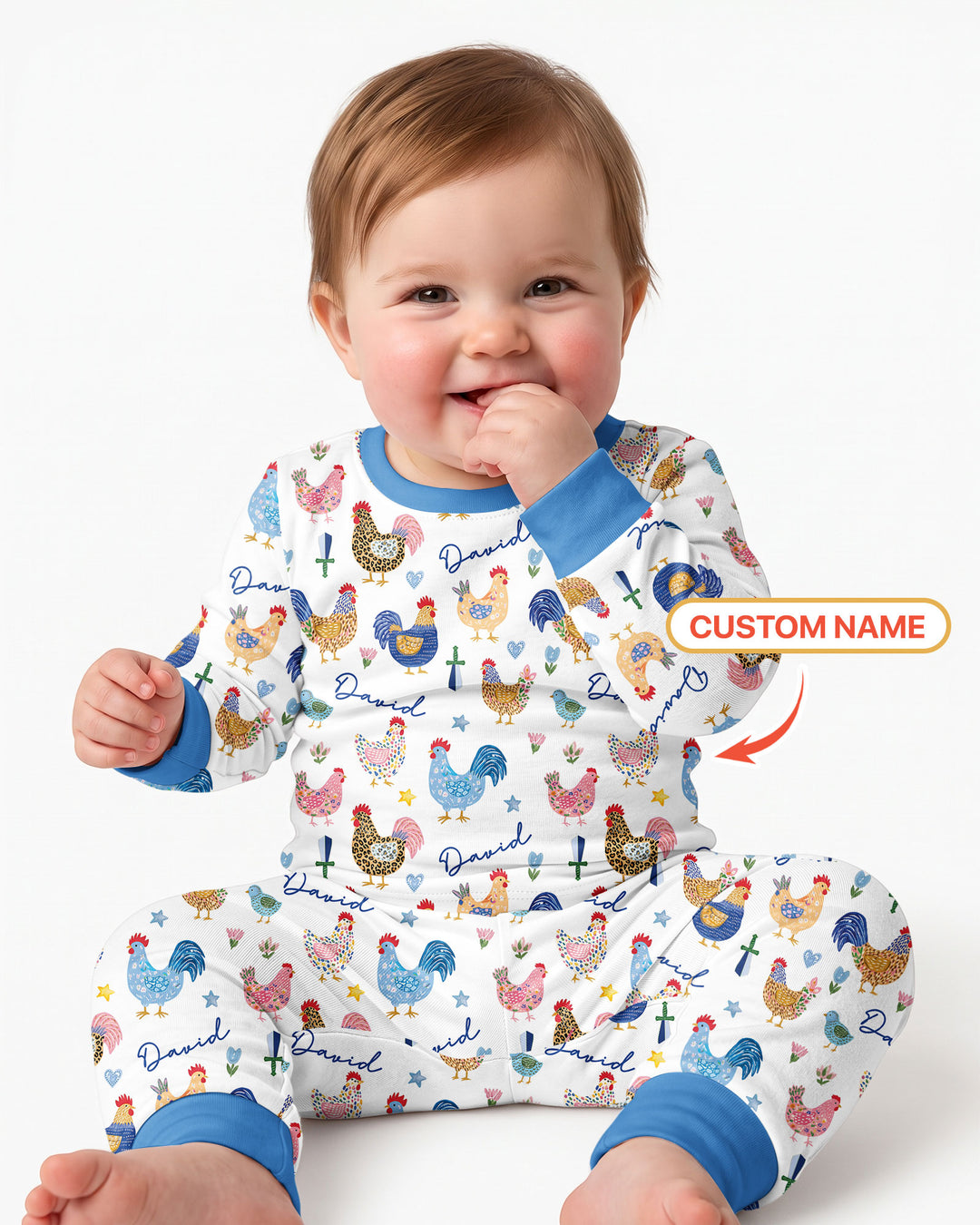 Cluck And Cozy Bamboo Two Piece Long Sleeve Pajama Set