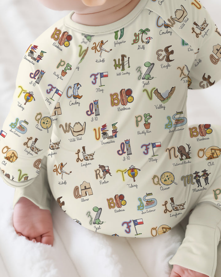 Texas Alphabet Bamboo Convertible Zippy