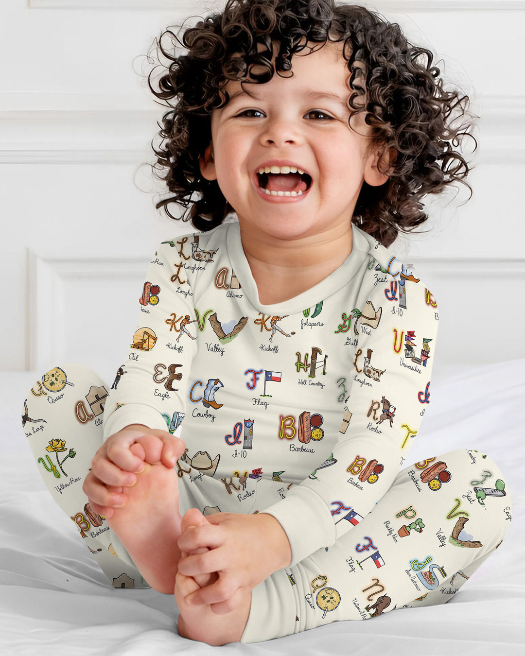 Zweiteiliges Langarm-Pyjama-Set mit Sommerfrüchten