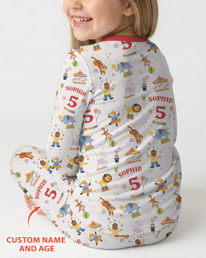 Zweiteiliges Langarm-Pyjama-Set mit Sommerfrüchten