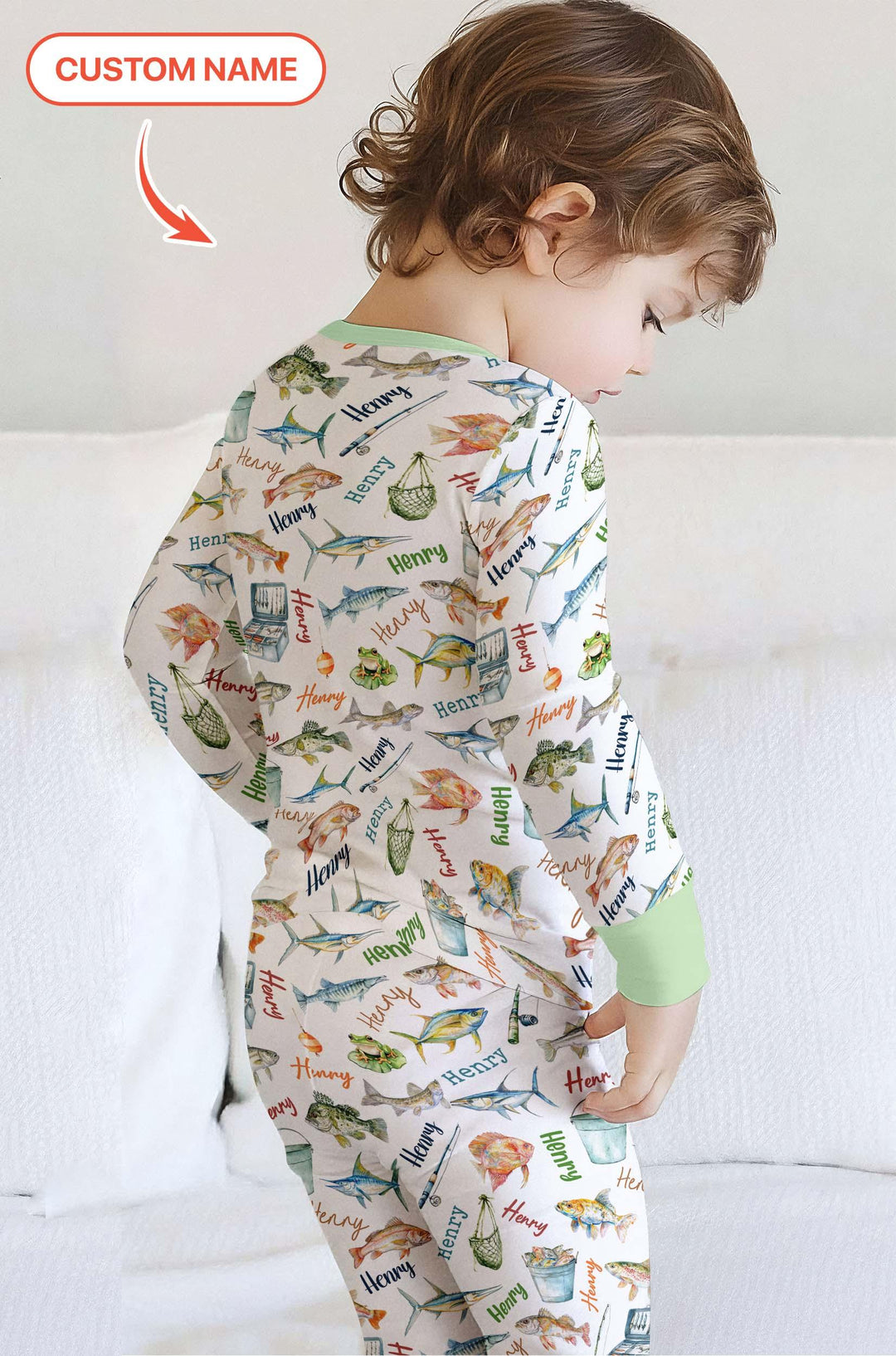 Zweiteiliges Langarm-Pyjama-Set mit Sommerfrüchten