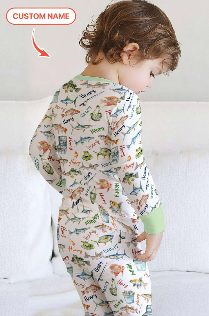 Zweiteiliges Langarm-Pyjama-Set mit Sommerfrüchten