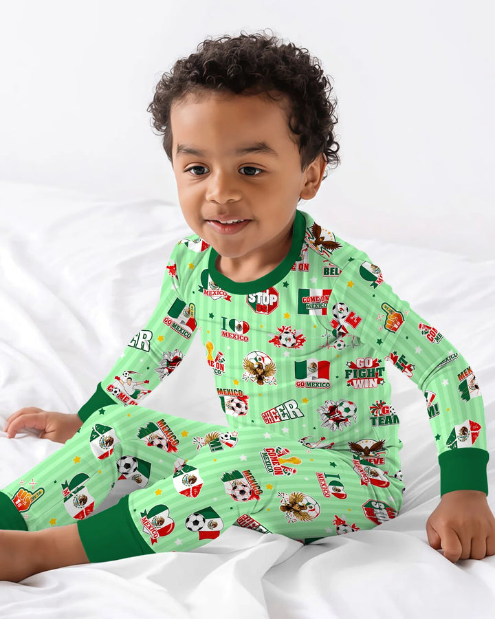 Zweiteiliges Langarm-Pyjama-Set mit Sommerfrüchten