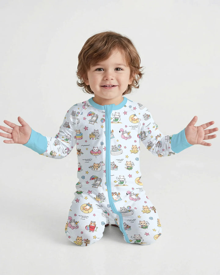 Kawaii Cats Summer Vacation Bamboo Convertible Zippy