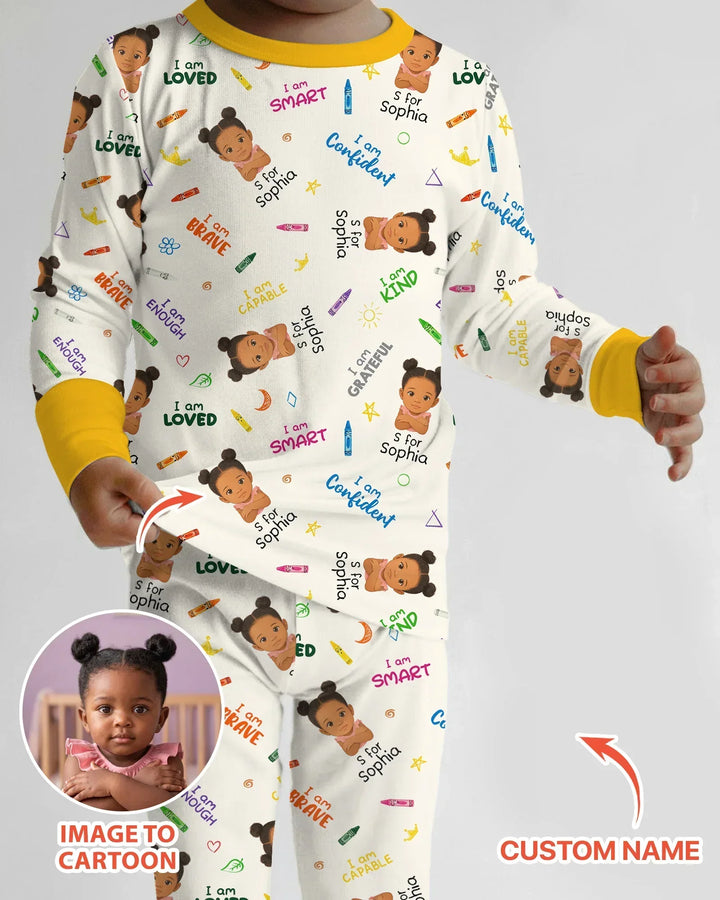 Zweiteiliges Langarm-Pyjama-Set mit Sommerfrüchten