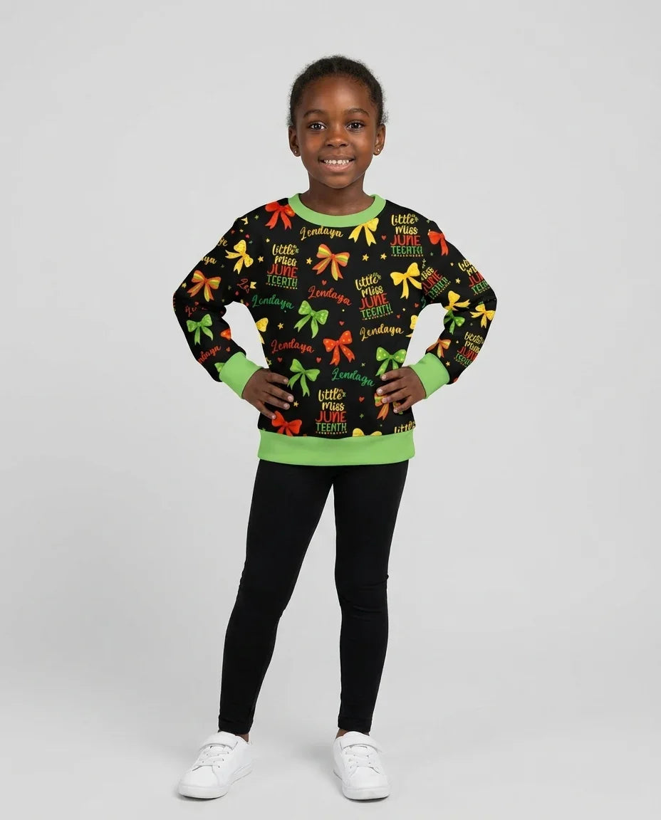Little Miss Juneteenth Bambus-Sweatshirt mit Rundhalsausschnitt