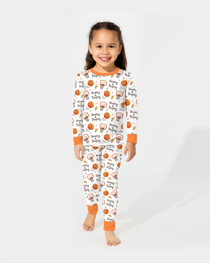Zweiteiliges Langarm-Pyjama-Set mit Sommerfrüchten