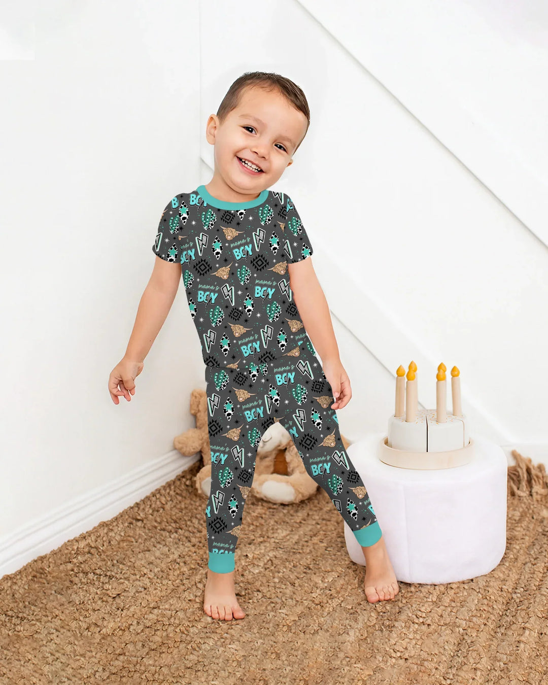 Zweiteiliges, kurzärmliges Pyjama-Set mit Marienkäfern